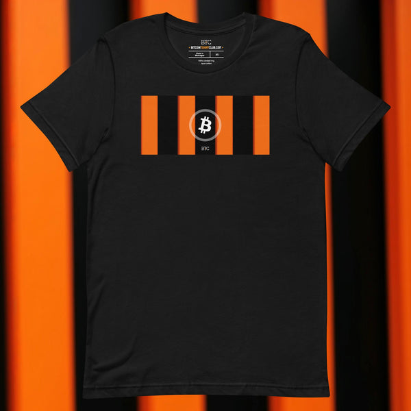 BTC Stripes with Bitcoin-logo | HQ T-shirt